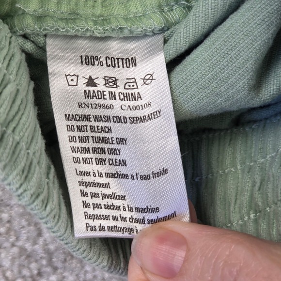 Rhythm Mens Cord Jam Shorts Green Size 30x6 Drawstring Corduroy - Picture 4 of 9